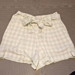 Francesca's gingham shorts linen NWT